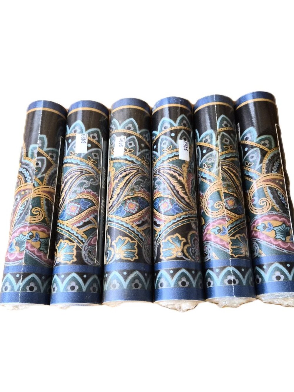 VTG Paisley Wallpaper Border 6 Roll Lot Made in England Victorian Grandmillenial